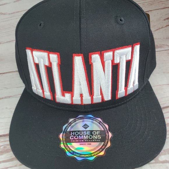 House Of Commons Premium Headwear Atlanta Embroidered %100 Cotton Snap Back Hat - Picture 4 of 12
